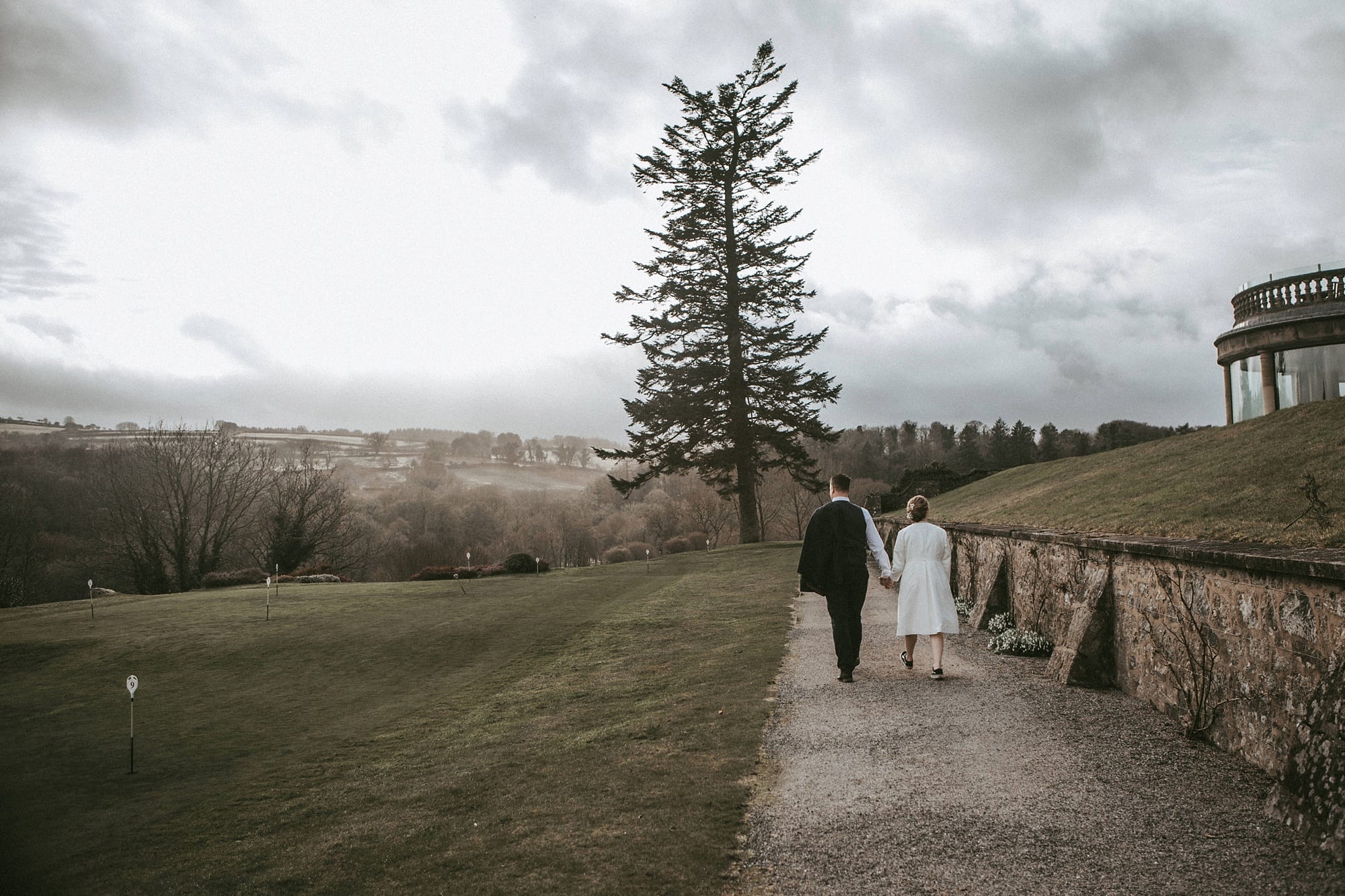 Winter elopement wedding at Bovey Castle